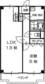 高畠町 グランソレイユ 102号室 間取り