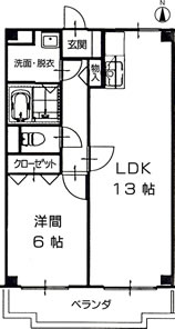 高畠町 グランソレイユ 103号室 間取り