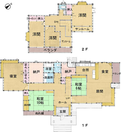 中古住宅 米沢市万世町桑山 間取り