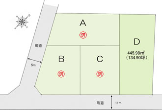 宅地・売土地・分譲地 小国町大字兵庫舘 区画図